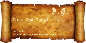 Matz Gyöngyi névjegykártya